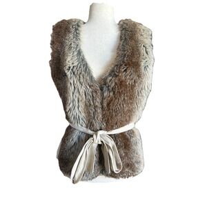 VILLA Faux Fur And Suede Vest Grey Size Medium Vintage Rock N Roll Groovy 70's‎